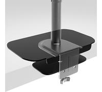 PUTORSEN Soporte de monitor Placa de refuerzo para vidrio fino y otras mesas, placas de montaje grandes de acero, se adapta a la mayoría de bases de abrazadera y boquilla, color negro