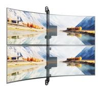 PUTORSEN Soporte de Pared para 2 monitores de 17-57'', Montaje de 2 monitores uno Encima del Otro, hasta 27 kg por Pantalla, 108mm Ultra Fino a la Pared, VESA 75/100, Resorte de Gas Premium