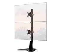 PUTORSEN Soporte Monitor Doble para Monitor 13-34 Pulgadas LED/LCD (81.5 cm de Altura), Base Ancha Construcción Sólida,Altura Ajustable Soporte Pantalla Ordenador, VESA 75x75/100x100 mm,Peso Máx 9kg
