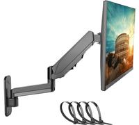 PUTORSEN Soporte Monitor Pared para Pantallas de 17-42 Pulgadas PC y TV, Brazo Monitor Pared con Resorte de Gas Ajustable, Inclinación y Giro, Altura Ajustable, Load 12KG, VESA 75/100