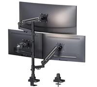 PUTORSEN Soporte para 3 monitores con Pantalla de 17-35 Pulgadas, Soporte para 3 monitores Regulable en Altura con 12 kg por Brazo, Barra de 80 cm, VESA 75/100 mm