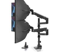 PUTORSEN Soporte para Monitor de 17-57 Pulgadas para 2 monitores, Muelle de Gas, Soporte de Mesa Doble, Altura Regulable, orientable, Peso 2-20 kg por Brazo, VESA 75/100 mm