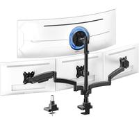 PUTORSEN Soporte para monitores 4 monitores, máx. hasta 1x49'“ y 3x27”' Pantallas Planas y Curvas, Soporte de Mesa con Barra de 80 cm, Soporte para monitores apilables Ajustable, VESA 75/100