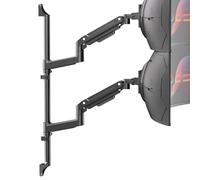 PUTORSEN Vertical Dual Monitor Wall Mount for 17-49 Pulgadas, Monitor Dual hasta 20 kg por Brazo, Compatible con VESA 75/100, Solución para Ahorrar Espacio en Oficina y Hogar, Negro
