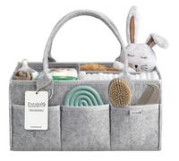 PUTSKA Cesta organizadora para bebé - Organizador de pañales para cambiador, esenciales para recién nacidos, regalos de baby shower y lista de nacimiento, ideal para niño o niña