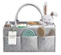 PUTSKA Cesta organizadora para bebé - Organizador de pañales para cambiador, esenciales para recién nacidos, regalos de baby shower y lista de nacimiento, ideal para niño o niña