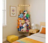 PUTSKA Organizador de almacenamiento de animales de peluche en esquina, soporte para animales de peluche, almacenamiento de relleno, peluches que ahorra espacio y organizador de esquina de juguetes