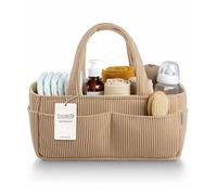 PUTSKA Organizador de pañales de terciopelo con rayas marrones