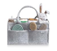 PUTSKA Organizador De Pañales Para Bebé: Cesta De Almacenamiento Para La Guardería, Cesta De Regalo Para Baby Shower Y Artículos Imprescindibles Para El Registro-Gris, Grande