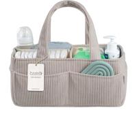 PUTSKA Organizador de pañales para bebé, cesta de pana, color gris