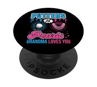 Putters or Pearls Grandma Loves You Baby revela el género del golf PopSockets PopGrip Adhesivo