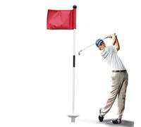 Putting Green Flags - Backyard Golf Poles, Detachable Flag Stick | Fiberglass Golf Marker For Lawn With Portable Turf Setup Sandy Field Practice Indoor Training Game Use Sports Accessories