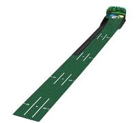 Putting Green interior, alfombra de putting green,Estera de golf - Accesorios de golf con base de madera maciza, uso interior y exterior de terciopelo, con retorno automático de pelota para pra