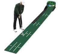 Putting Green Mat, Golf Putting Mat | Alfombra Verde para Interiores y Exteriores - Base de Madera Maciza para Uso en Interiores y Exteriores de Terciopelo con Retorno automático de Bola para Hombres