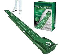 Putting Mat, Indoor Training Aid, Portable Practice Set with Auto Ball Return and Distance Markings, Professional Home Office Backyard Putting Green