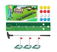 Puttinge Green - Kit de práctica al aire libre, ayuda portátil para entrenamiento de golf, equipo de golf con palos, bolas de agujero, verde para patio trasero, patio, campamento al aire libre para
