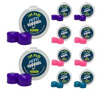 Putty Buddies Tapones de oído de natación súper suaves y cómodas para niños (bloque de agua) 10 pares Púrpura/trullo/magenta