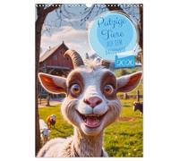 Putzige Tiere - Auf dem Bauernhof (Wandkalender 2026 DIN A3 hoch), CALVENDO Monatskalender: Ein bezaubernder Tierkalender mit super niedlichen Comic-Illustrationen von Bauernhoftieren für jeden Monat.