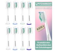 PUTZVARRUCKT Juego de 8 cabezales clásicos compatibles con Philips Sonicare, cabezales de cepillo de dientes sónicos para una limpieza profunda y equilibrada, cepillos de repuesto para modelos HX