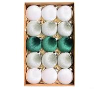 Puupaa 15 esferas de terciopelo para adornos de Navidad para árbol de Navidad, ventanas, paredes y mantos, juego de decoración festiva (verde)