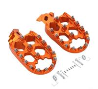 Puupaa Alloy 6061 - Estriberas antideslizantes para bicicleta eléctrica todoterreno Tuttio Soleil 01, soporte de bicicleta de acero negro con clavos de agarre, 120 x 57 mm, 1 par (naranja)