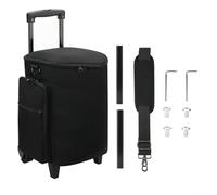 Puupaa Bolsa de altavoz con ruedas, para Bose S1 Pro, funda protectora de nailon, diseño de múltiples bolsillos, mango retráctil negro, 31 x 27,5 x 45 cm