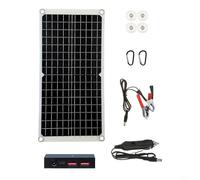 Puupaa Cargador de panel solar monocristalino de 20 W para teléfonos móviles, automóviles y yates, módulo fotovoltaico portátil resistente a la intemperie para camping, senderismo, viajes al aire