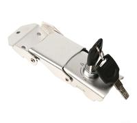 Puupaa Cerraduras de puerta y cerradura - Hebilla desmontable de acero inoxidable para maletero de motocicleta, bisagra de seguridad para portón trasero, acero inoxidable, 11 x 4,7 cm, 2 llaves