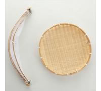 Puupaa Cesta de almacenamiento tejida hecha a mano con cubierta de malla, tienda de campaña multiusos para servir alimentos, frutas, verduras, pan, contenedor plegable para picnic (pequeño)