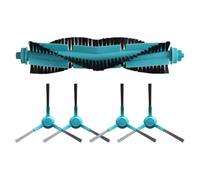 Puupaa Kit de cepillo de rodillo principal y cepillo lateral compatible con Cecotec Conga Robot Vacuum modelos 3290 3490 Elite 4090 4690 5090 5490 6090 7090 azul negro juego de 5 piezas