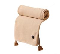 Puupaa Mantón térmico de 150 x 80 cm con calentamiento USB rápido de 15 segundos, 3 niveles de temperatura, franela y forro polar, ligero y portátil para el hogar o el exterior (albaricoque)