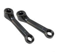 Puupaa Par de bielas de hierro para bicicleta estática de 102 mm, distancia central, agujero cuadrado, 13 x 13 mm, rosca de pedal 9/16-20 para equipo de ciclismo interior, color negro