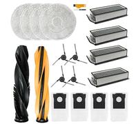 Puupaa Piezas de repuesto para Dreame L40s Pro Ultra/ L50 Pro Ultra para aspiradora Mova V50 Ultra, 2 cepillos principales, 4 cepillos laterales, 4 filtros HEPA, 4 bolsas de polvo, 4 almohadillas de