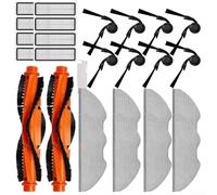Puupaa Piezas de repuesto para robot aspirador Xiaomi S40 / OV81, accesorios 2 cepillos principales, 8 paños de fregona, 8 filtros HEPA, 8 cepillos laterales