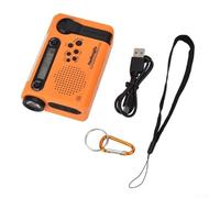 Puupaa Radio Portátil Multifunción AM FM SW con Cargador Solar y Manivela, Batería 2000mAh, Linterna LED, Alarma SOS, Cargador de Teléfono para Emergencias y Actividades al Aire Libre(Orange)
