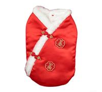 Puupaa Tang Suit - Ropa para mascotas, suéter de algodón rojo cálido para gatos, disfraces para perros pequeños y medianos, accesorios de ropa de Año Nuevo para mascotas pequeñas, gatos y perros (B)