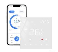 Puupaa Termostato WiFi para calefacción por suelo de agua y calderas de gas | Controlador de temperatura ambiente programable con pantalla táctil | para sistemas de suelo radiante y radiadores (blanco