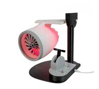 Puupaa Ventilador de escritorio USB con humidificador y luz LED, rojo y azul opcional, para oficina en casa, 7.9 x 7.9 x 8.7 pulgadas (rojo)