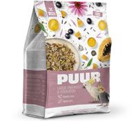 PUUR Cotorras & Cacatúas | Mezcla de semillas para grandes psitácidos | Witte Molen | 750 g | Alimento completo | Con probióticos y vitaminas | Fórmula rica en proteínas y equilibrada