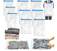 PUWOWYE 10 Piezas Bolsas Vacio Ropa Viaje, Bolsas Vacio Ropa Enrollables, Bolsas Compresion Viaje Reutilizable Ahorro Espacio 60 x 40cm. 50 x 35cm 50 x 40cm