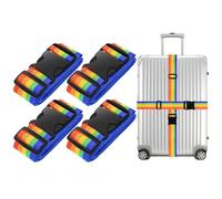PUWOWYE 4 Piezas Correa Maleta, Correas de Equipaje Ajustables, para Reconocer Fácil el Equipaje, Correa Maleta Colores Arco Iris