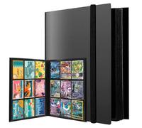 PUWOWYE Album Cartas, 360 Álbum de Cartas Coleccionables, Álbum Colección Tarjetas Impermeable, Album Cromos Negro