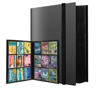 PUWOWYE Album Cartas, 540 Álbum de Cartas Coleccionables, Álbum Colección Tarjetas Impermeable, Album Cromos Negro