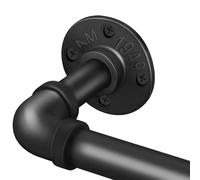 PUWOWYE Barra de Cortina Negra, Barra Cortinas Extensible Industrial, Barra Extensible Cortina de 25 mm de Diámetro, Barra de Cortina para Montaje en Techo para Ventanas, 80-150cm