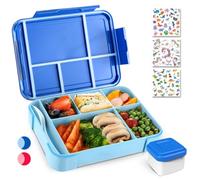 PUWOWYE Fiambrera Para Niños con Compartimentos, Lunch Box, Bento Box a Prueba de Fugas de 1330 ml para Niños, Lonchera para Niños y Niñas, Apta para Colegios, Guarderías y Picnics, sin BPA (Azul)