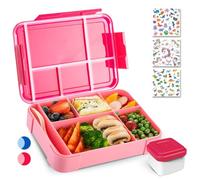 PUWOWYE Fiambrera Para Niños con Compartimentos, Lunch Box, Bento Box a Prueba de Fugas de 1330 ml para Niños, Lonchera para Niños y Niñas, Apta para Colegios, Guarderías y Picnics, sin BPA (Rosa)