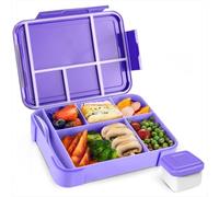 PUWOWYE Fiambrera Para Niños con Compartimentos, Lunch Box, Bento Box a Prueba de Fugas de 1330 ml para Niños, Lonchera para Niños y Niñas, Apta para Colegios, Guarderías y Picnics, sin BPA(Morado)