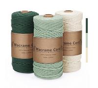 PUWOWYE Hilo Macrame 3mm Verde, Cuerda Macrame Pack Colores, Cordón para Tapices, Manualidades Bricolaje, Hogar Decoración Bohemia, 3x100M