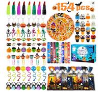 PUWOWYE Relleno Piñata, 154 Piezas Detalles y Regalos Halloween Niños Con Caja, Incluye Pulseras de Juguete Slap, Sellos, Pegatinas, Arañas