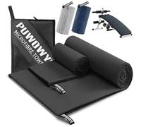 PUWOWYE Toalla Microfibra Set de 2, Toalla de Baño Grande 160x80 cm + Toalla Pequeña 80x40 cm, Toalla Playa Grande de Natacion, Toallas microfibras para el Gym, Viaje y Piscina, Negro